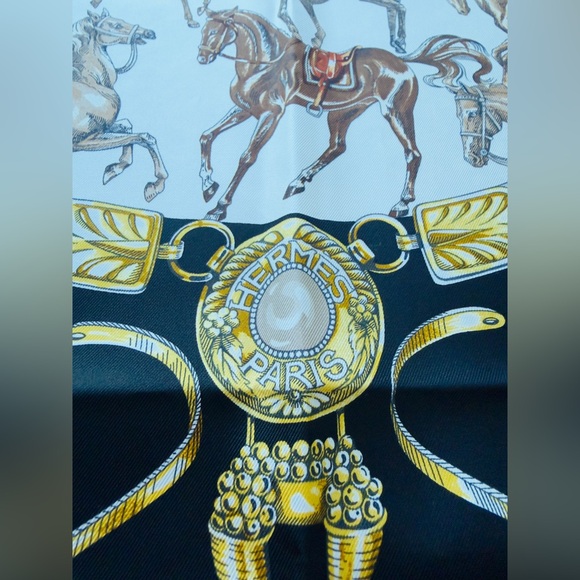 Hermes silk scarf 90x90 multi colored horses Print Scarf, Brand new with tags - Picture 9 of 16
